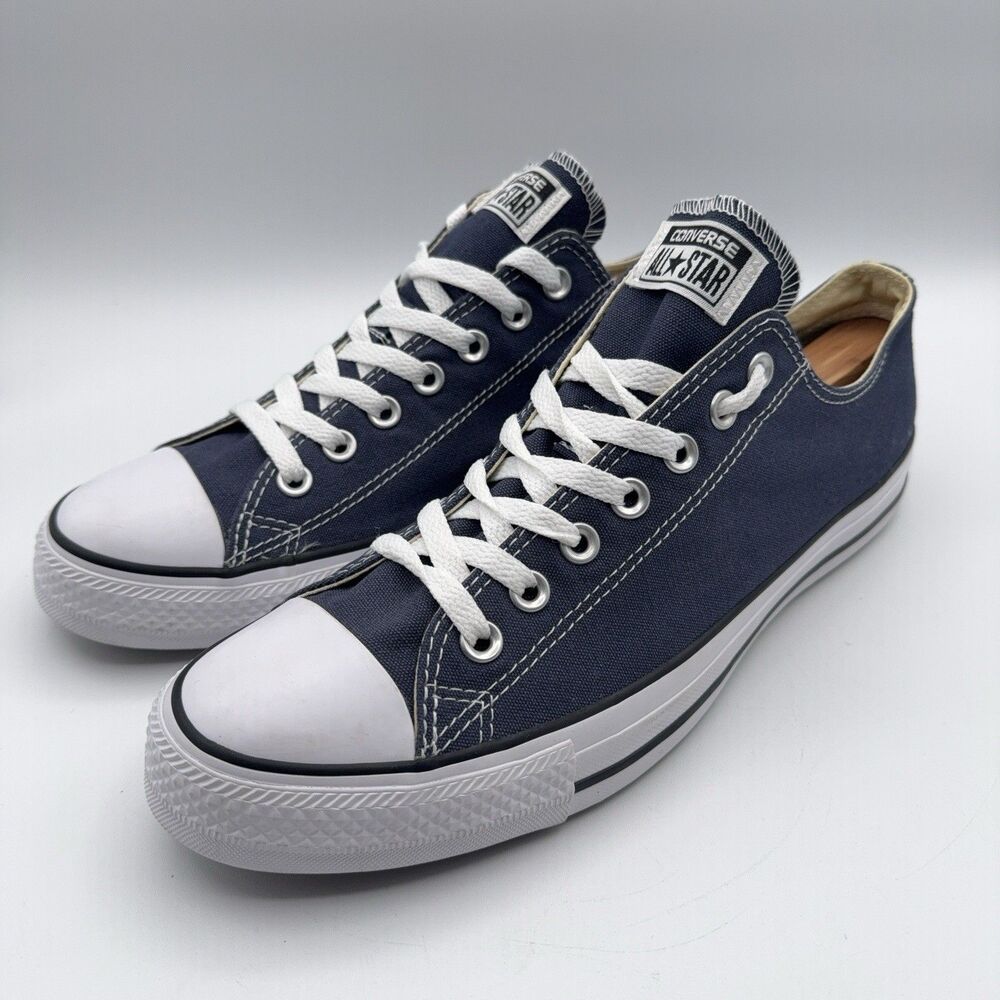 Converse Chuck Taylor All Star Low Top Navy Blue Canvas Sneakers Men’s 10 Womens - Picture 3 of 10